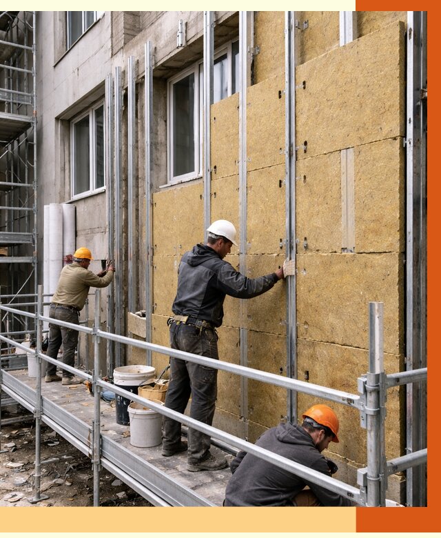 Утепление вентилируемого фасада в Новочеркасске от 5731 руб/м2 — монтаж и утепление вентфасад | ТепломастерНвч