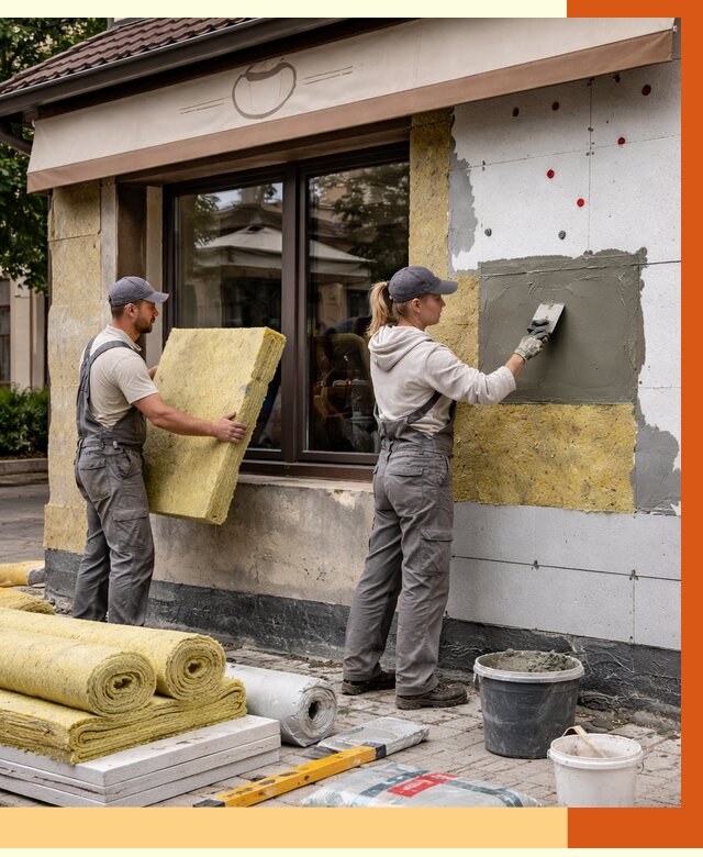 Утепление кафе в Новочеркасске от 4298 руб/м2 — комплексно под ключ | ТепломастерНвч